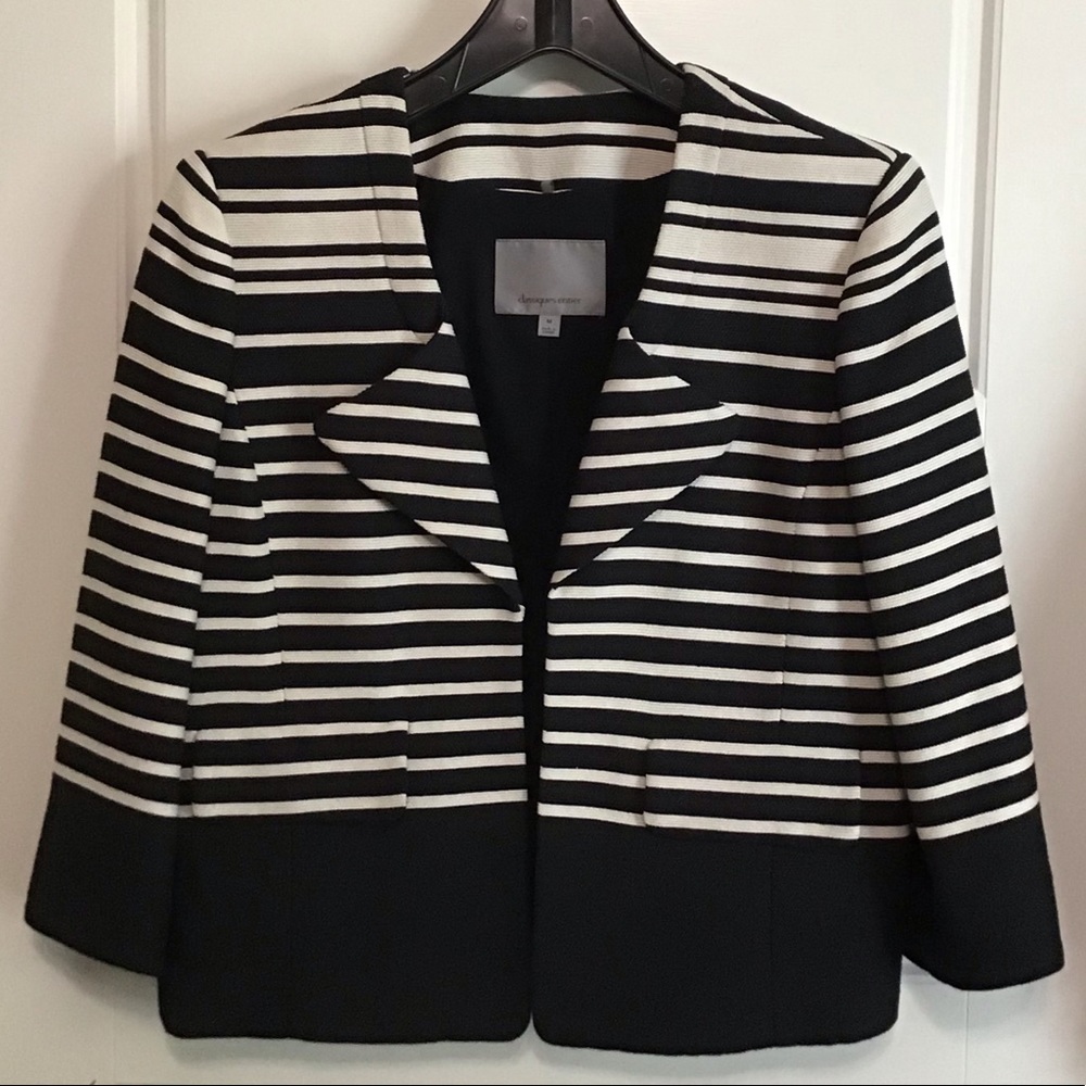 Classiques Entier Blue&White Striped Blazer Size M